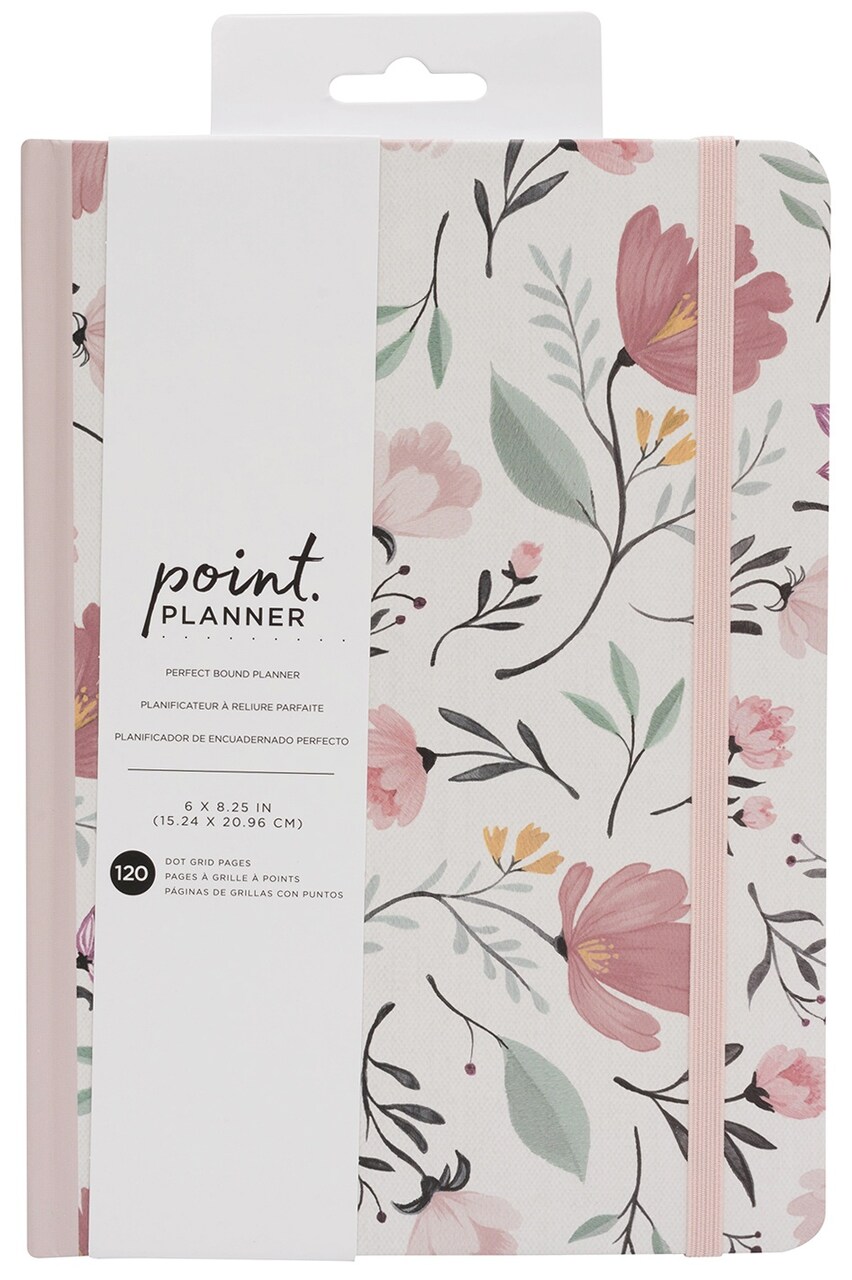 AC Point Planner Perfect Bound Planner 6"X8"-Floral - Dot Grid - 120 Sheets